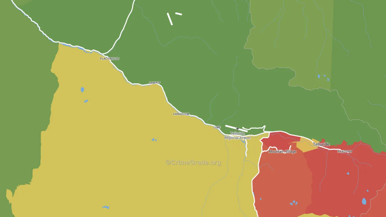 San Miguel County, CO Map of Assault Rates