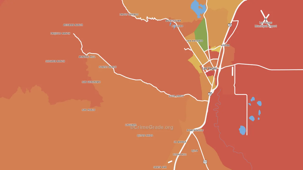San Miguel County, NM Map of Assault Rates