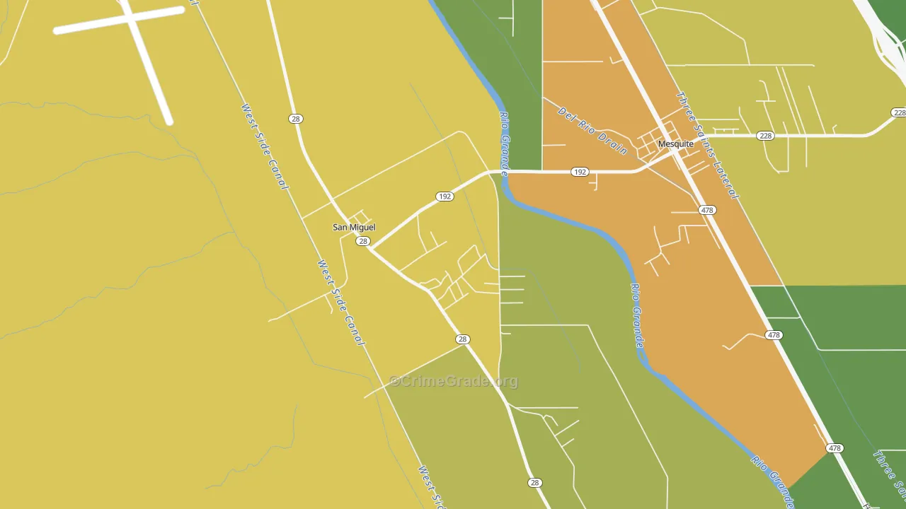 San Miguel, NM Map of Assault Rates
