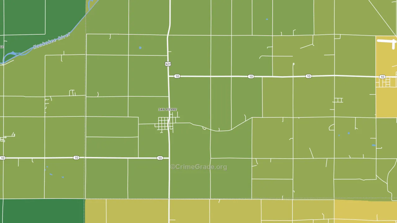 San Pierre, IN Map of Assault Rates