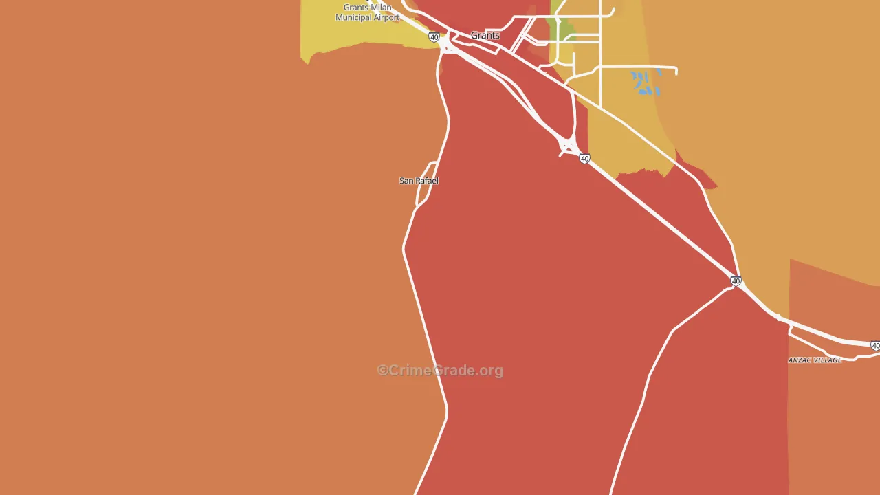 San Rafael, NM Map of Assault Rates