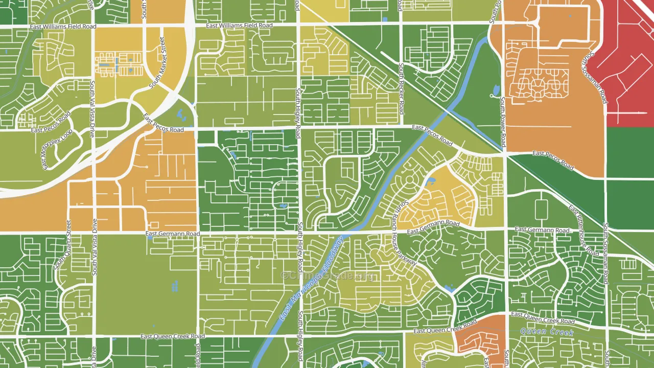 San Tan Ranch, Gilbert, AZ Map of Assault Rates