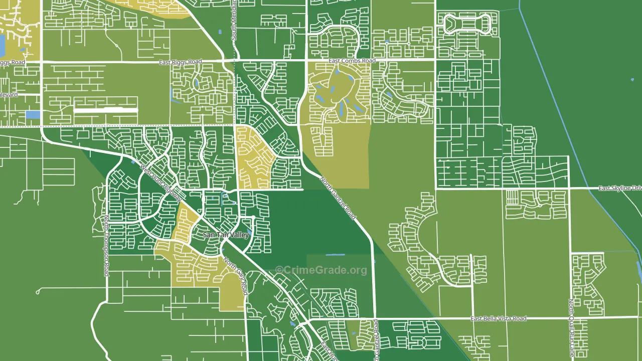 San Tan Valley, AZ Map of Assault Rates