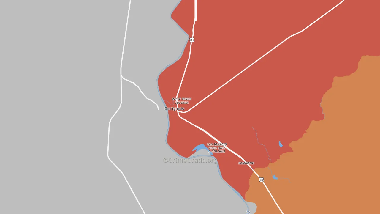 San Ygnacio, TX Map of Assault Rates