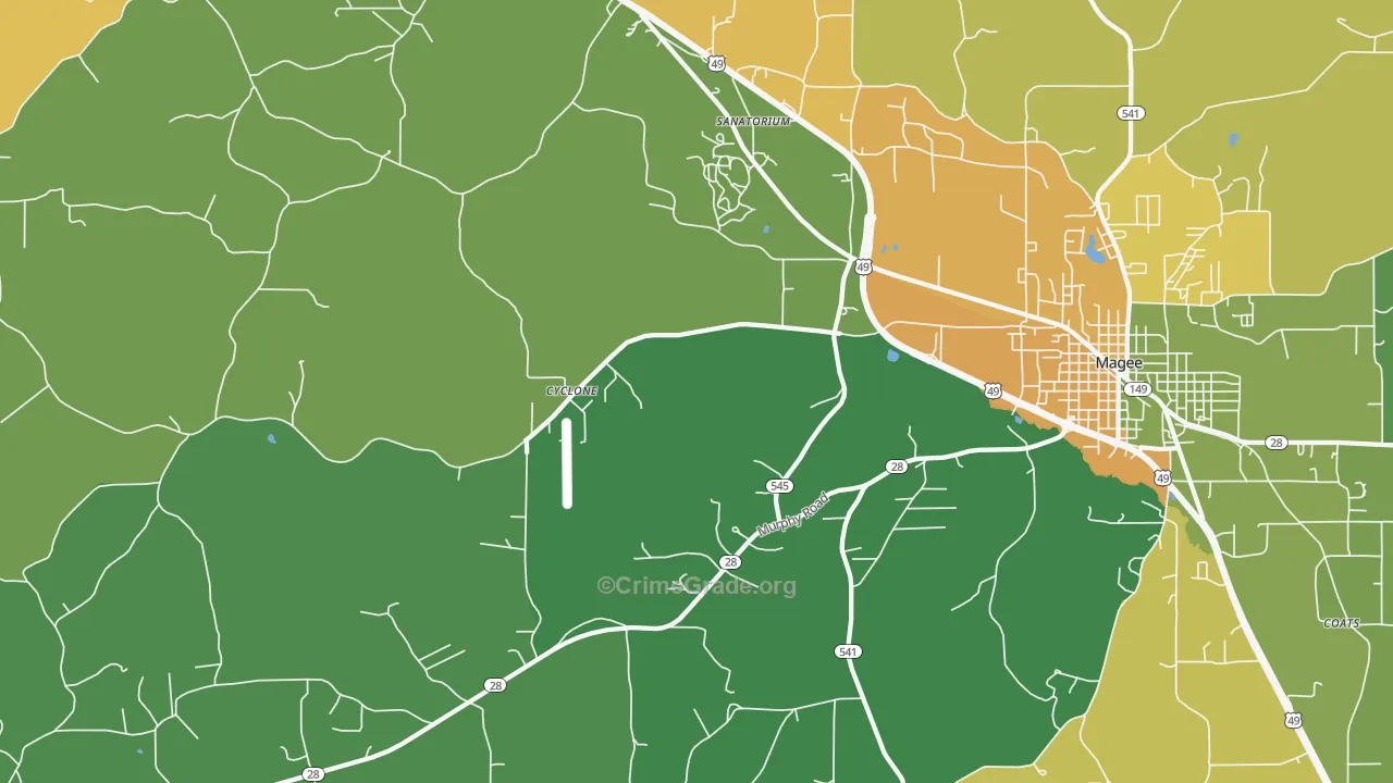 Sanatorium, MS Map of Assault Rates