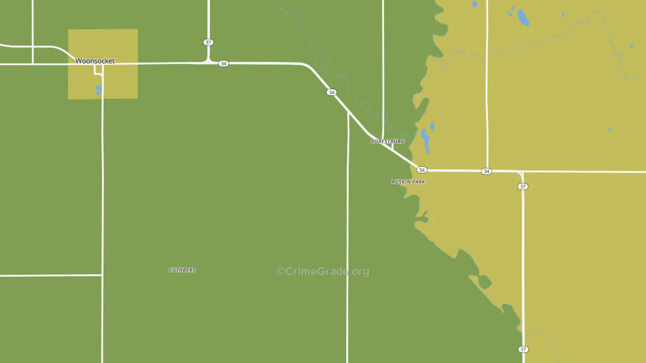 Sanborn County, SD Map of Assault Rates