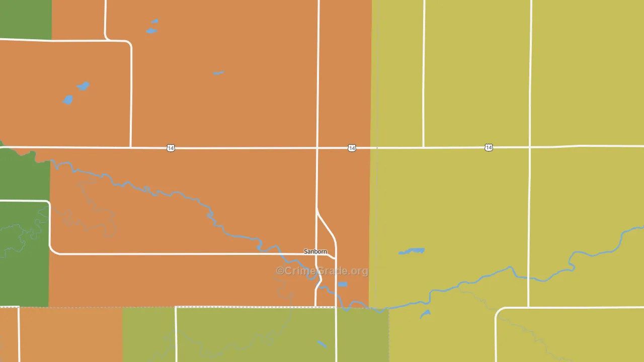 Sanborn, MN Map of Assault Rates