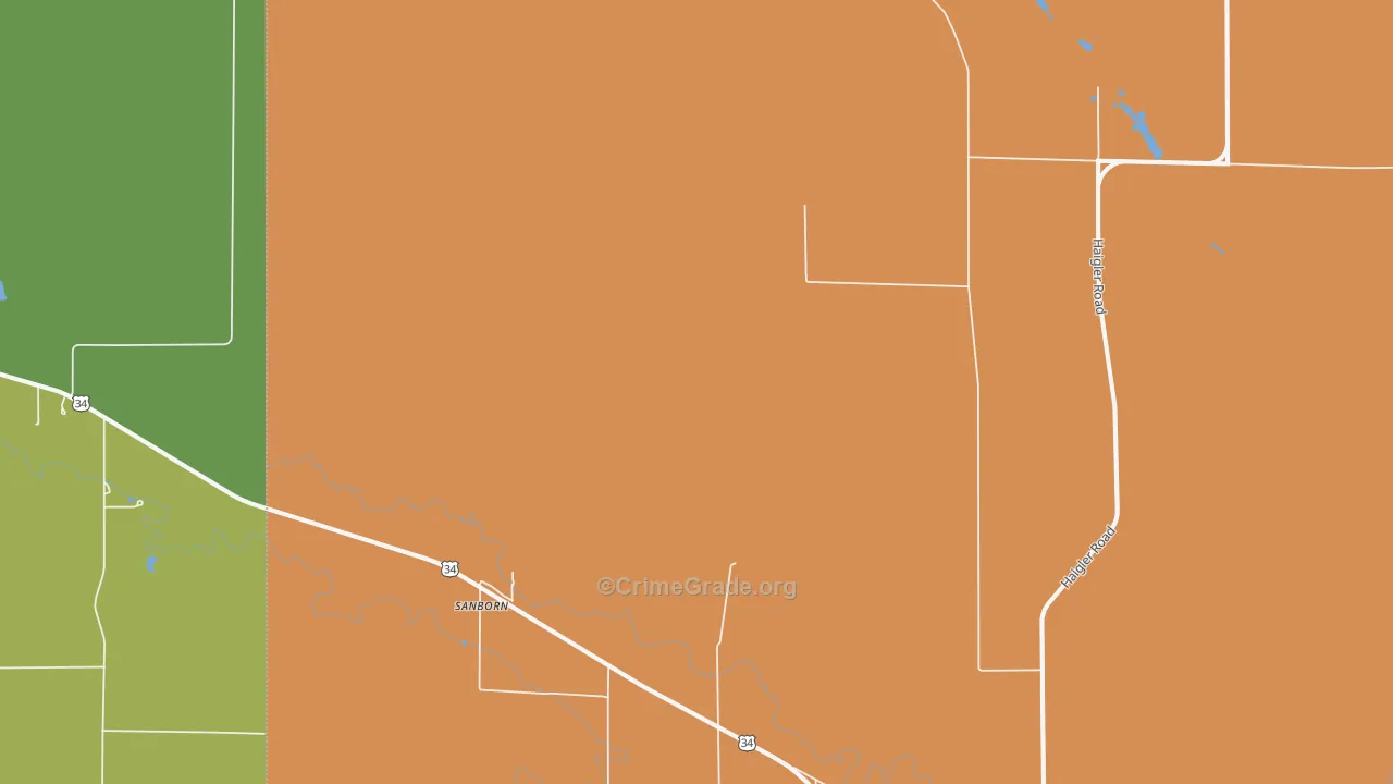 Sanborn, NE Map of Assault Rates