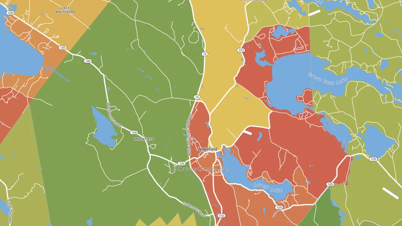 Sanbornville, NH Map of Assault Rates
