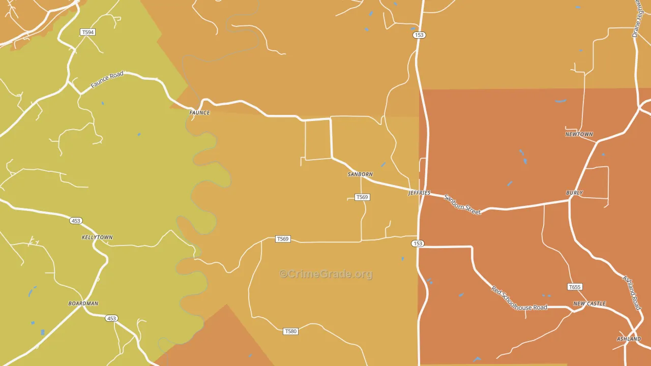 Sanbourn, PA Map of Assault Rates