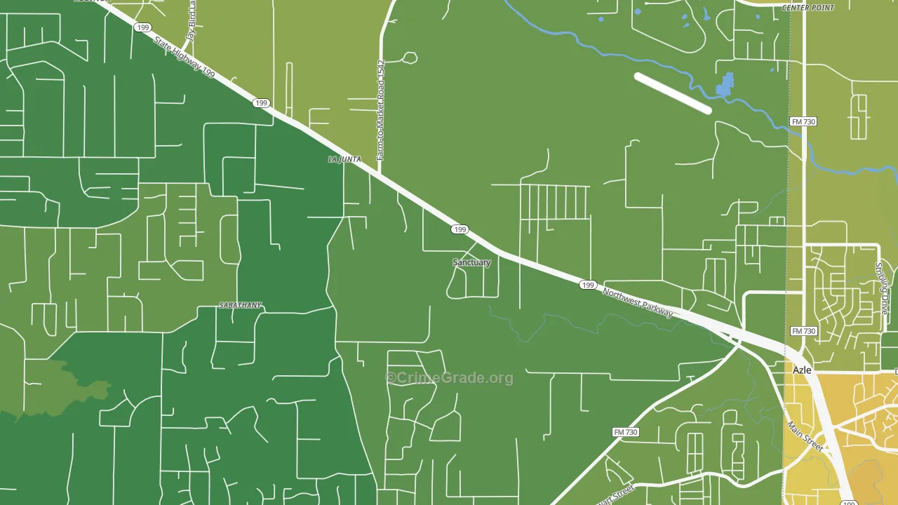 Sanctuary, TX Map of Assault Rates