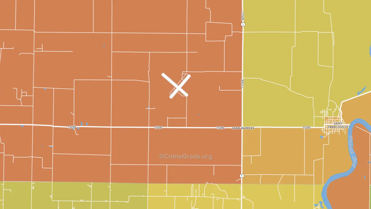 Sand Barrens, IL Map of Assault Rates