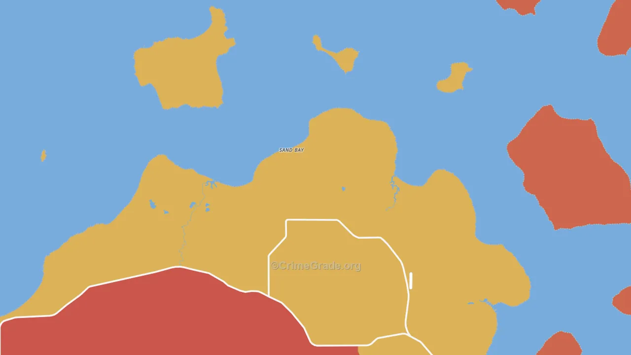 Sand Bay, WI Map of Assault Rates
