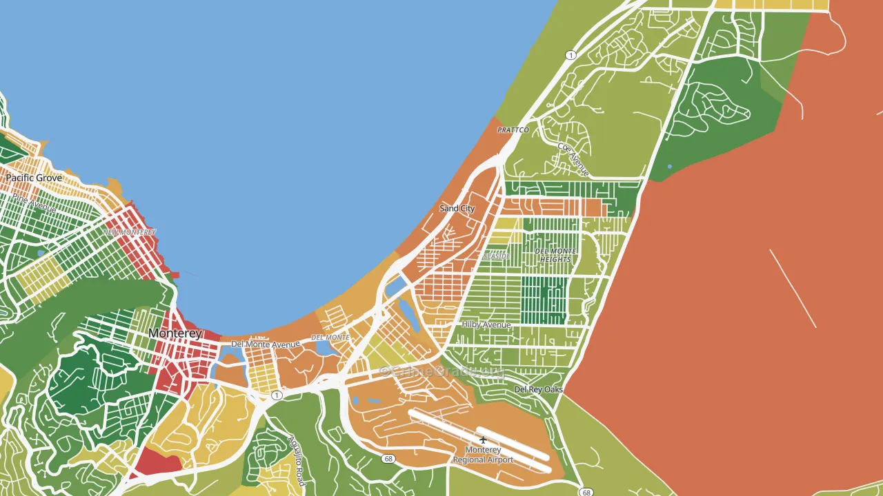 Sand City, CA Map of Assault Rates