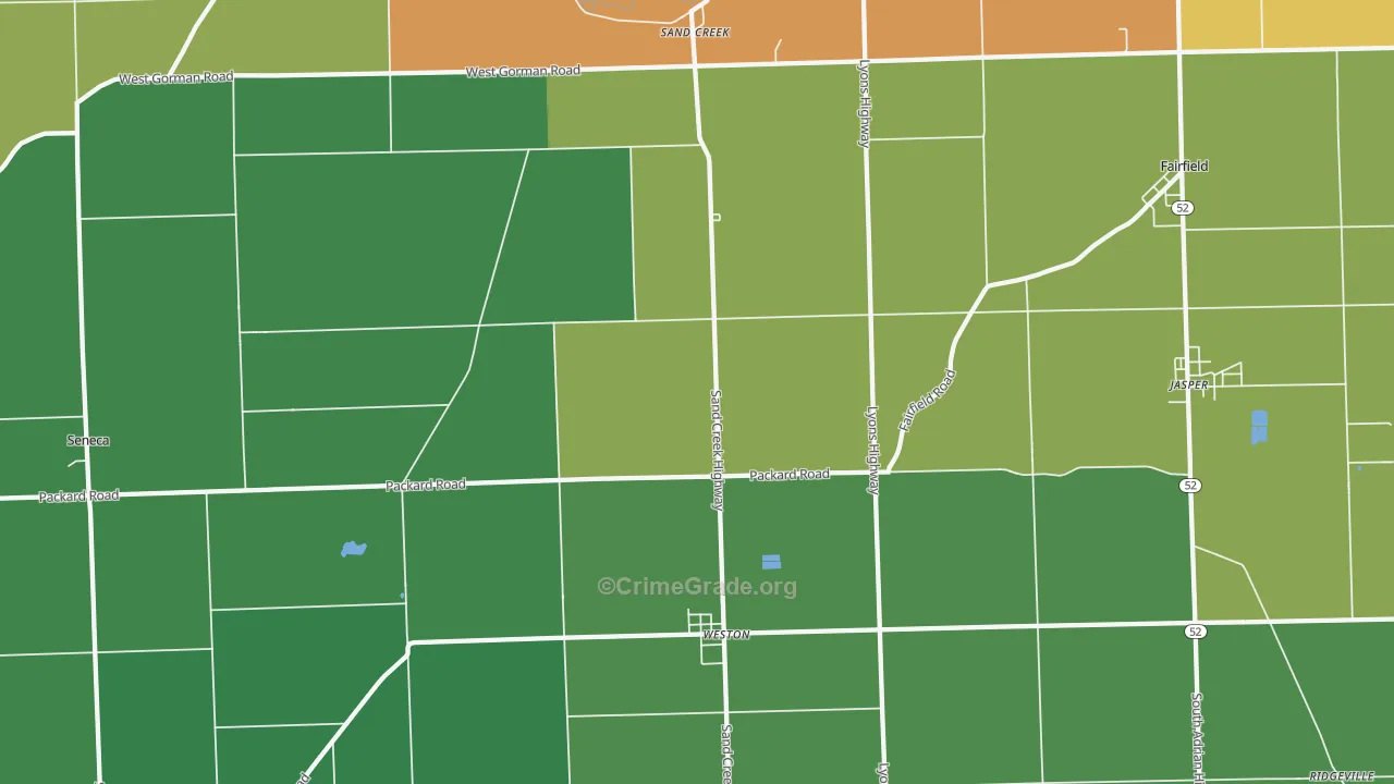 Sand Creek, MI Map of Assault Rates