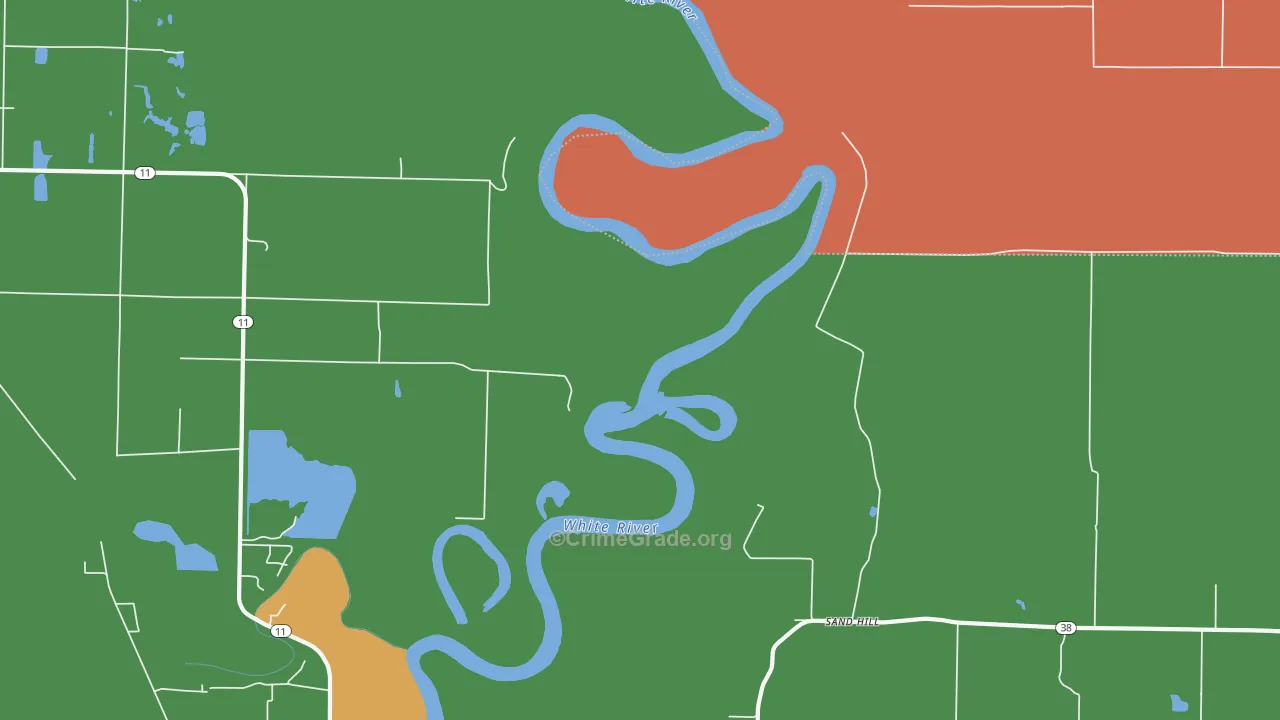 Sand Hill, AR Map of Assault Rates