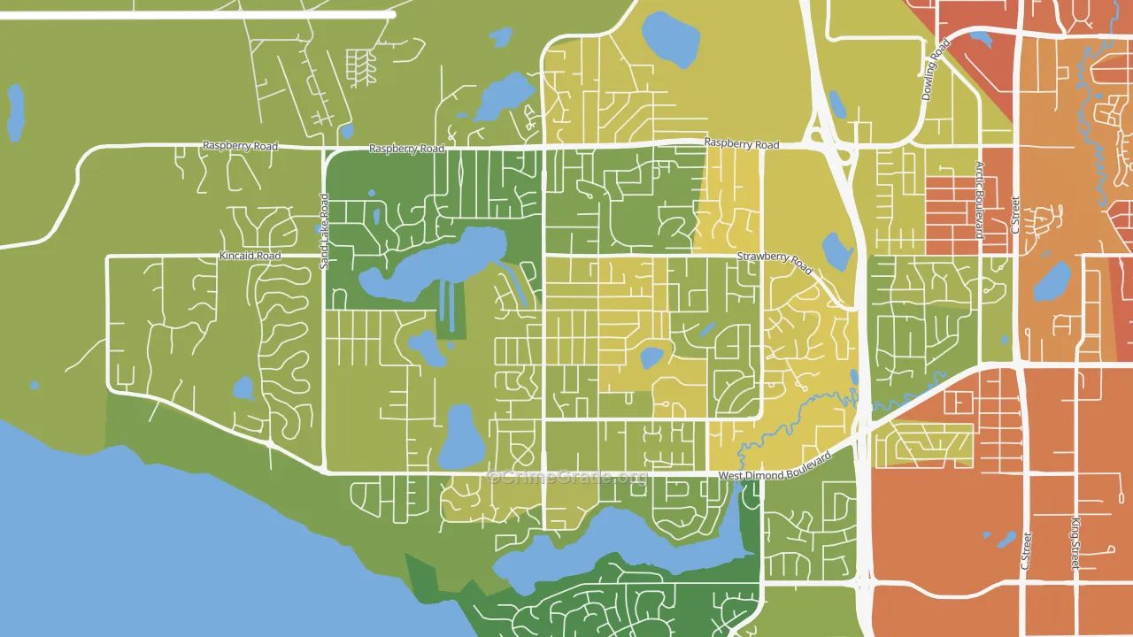 Sand Lake, Anchorage, AK Map of Assault Rates