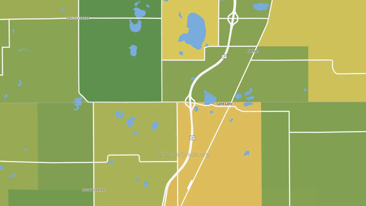 Sand Lake, MI Map of Assault Rates
