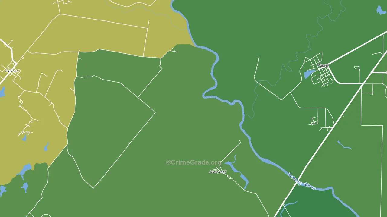 Sand Lake, TX Map of Assault Rates