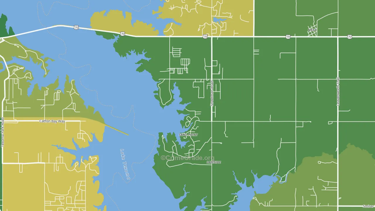 Sand Point, OK Map of Assault Rates