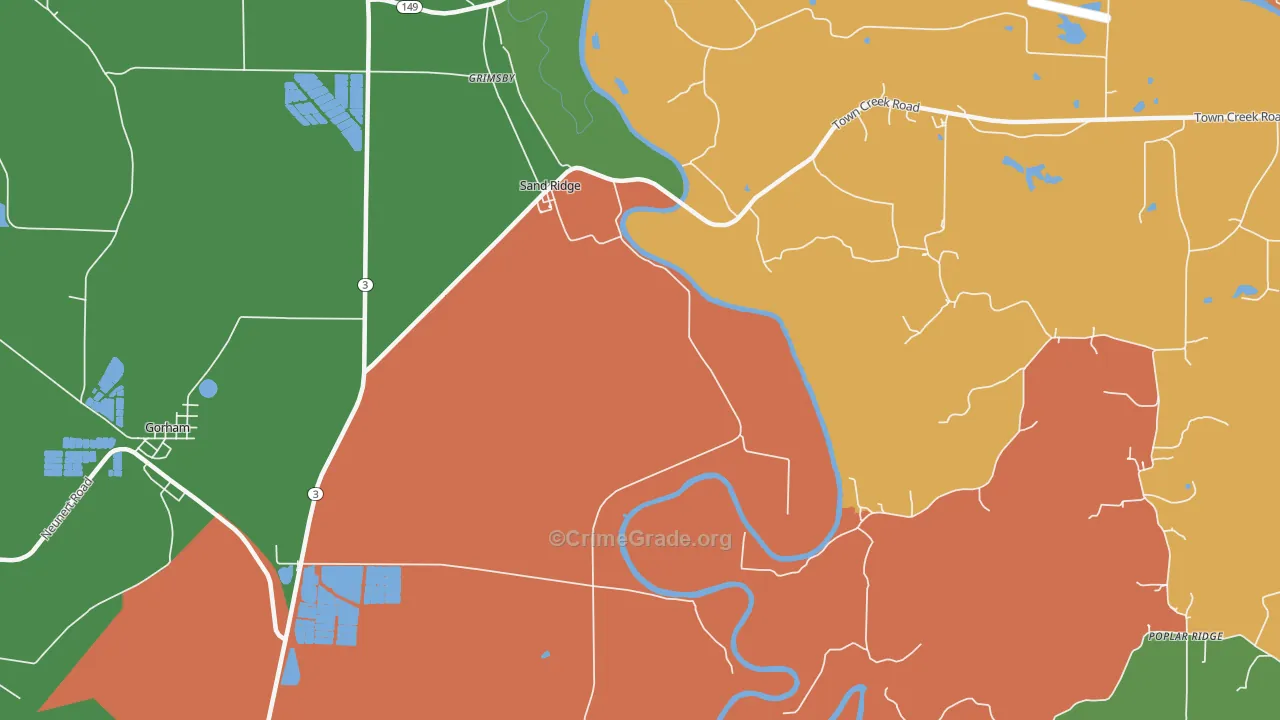 Sand Ridge, IL Map of Assault Rates