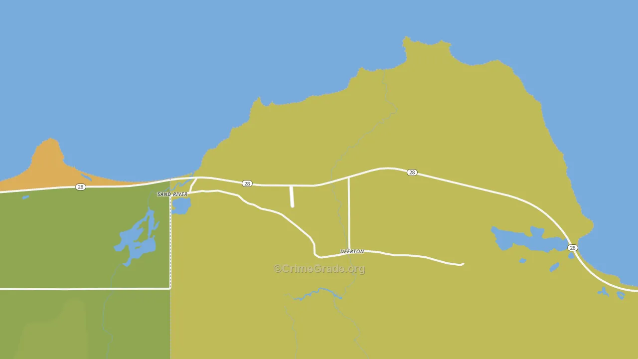Sand River, MI Map of Assault Rates