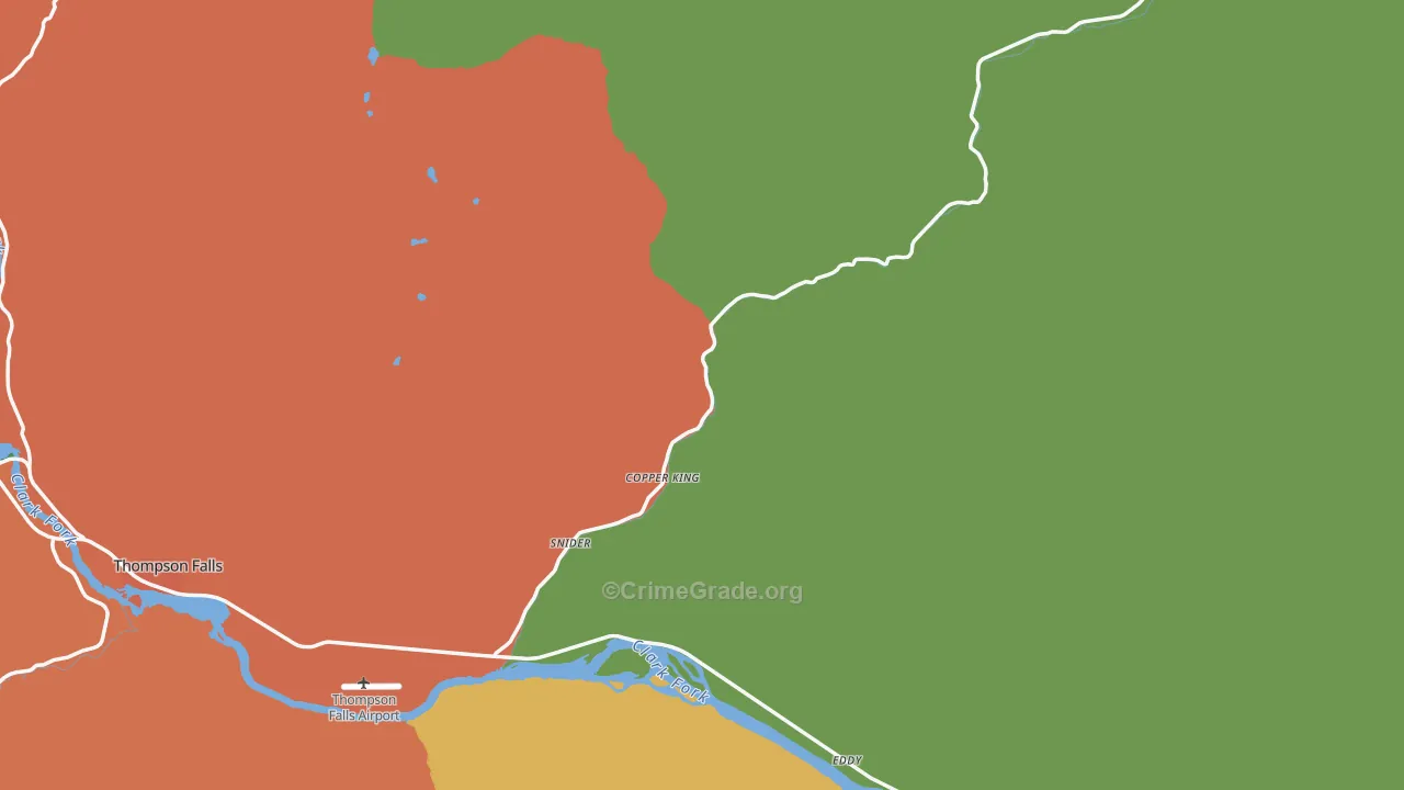 Sanders County, MT Map of Assault Rates
