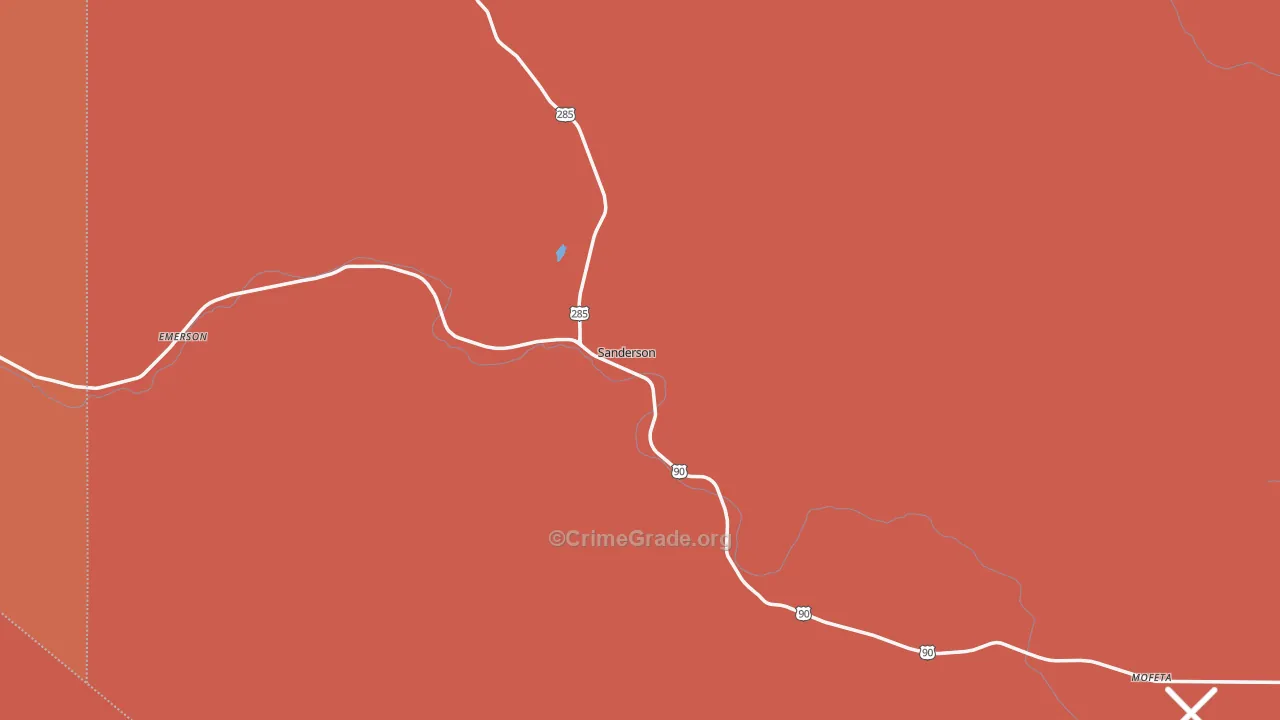 Sanderson, TX Map of Assault Rates