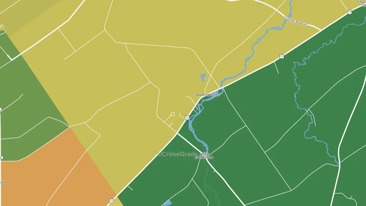 Sandfordville, NY Map of Assault Rates
