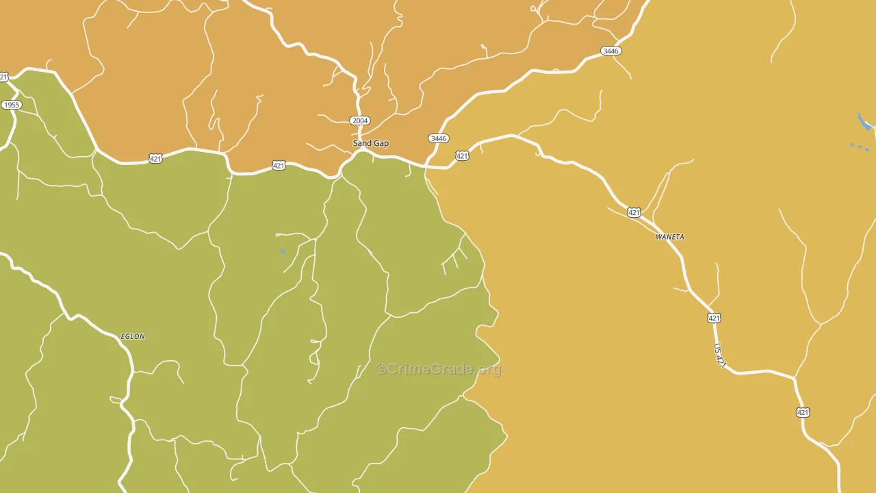 Sandgap, KY Map of Assault Rates