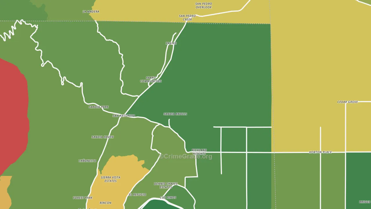 Sandia Park, NM Map of Assault Rates