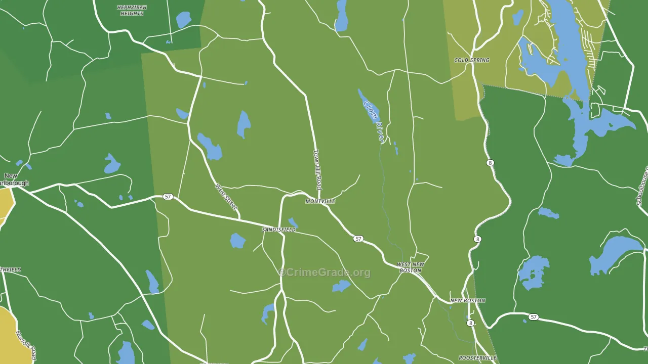 Sandisfield, MA Map of Assault Rates