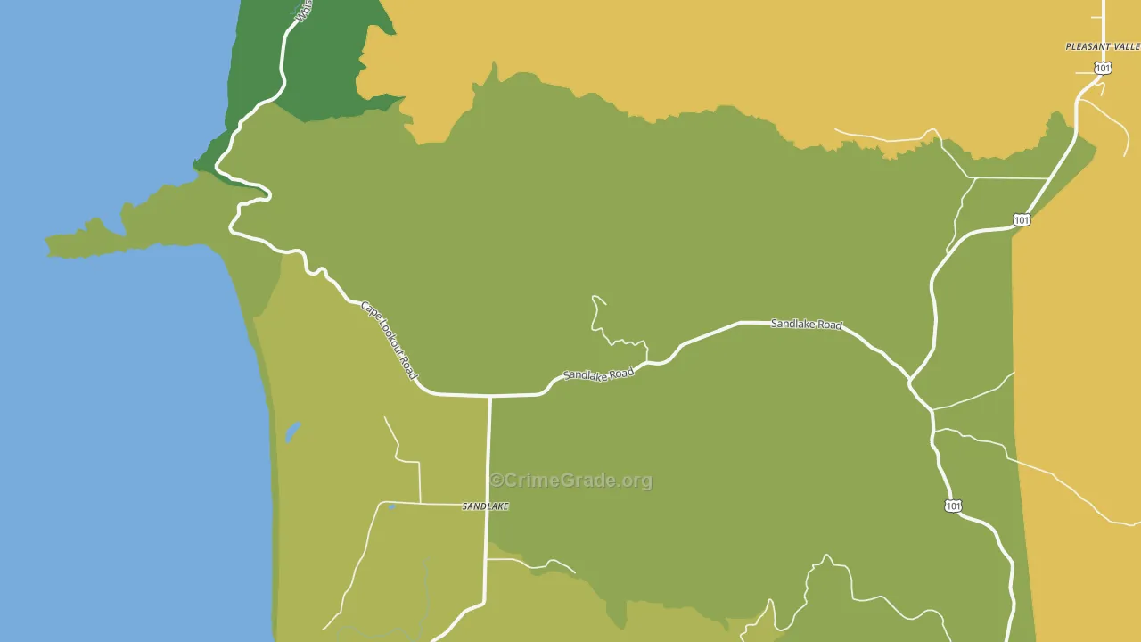 Sandlake, OR Map of Assault Rates