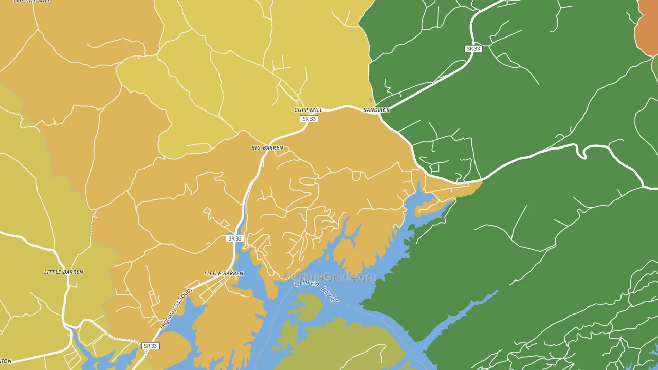 Sandlick, TN Map of Assault Rates
