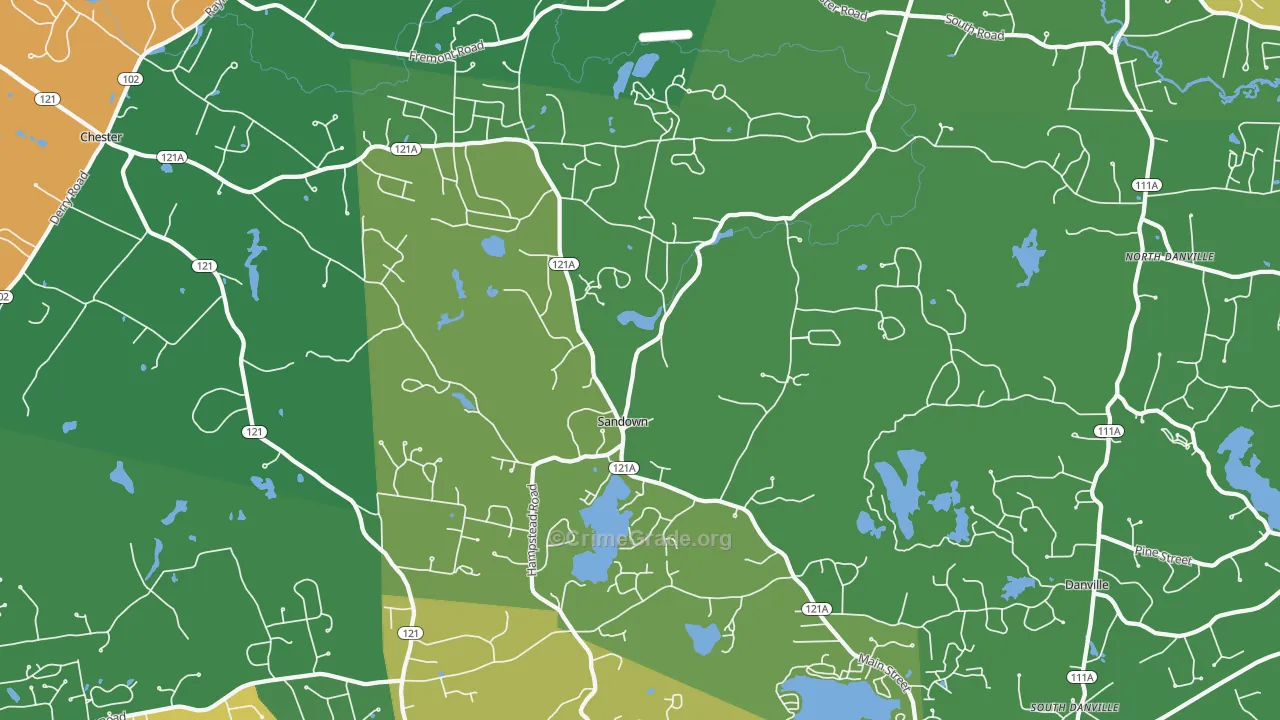 Sandown, NH Map of Assault Rates