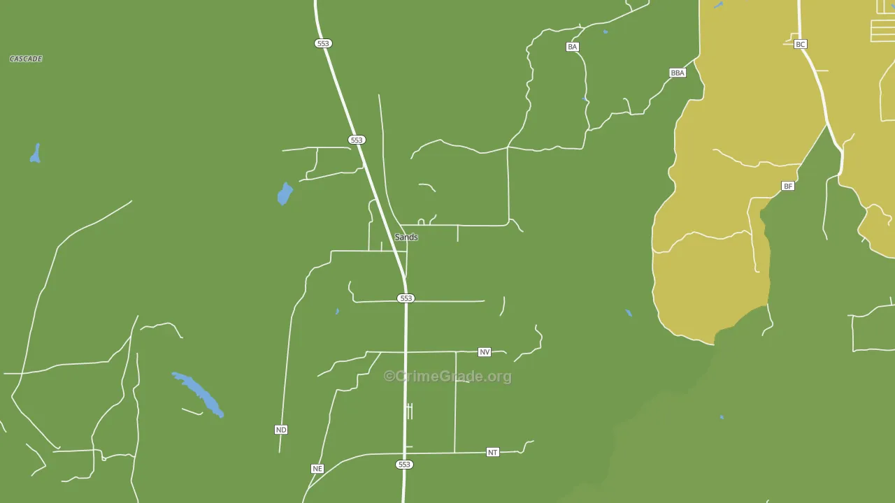 Sands, MI Map of Assault Rates