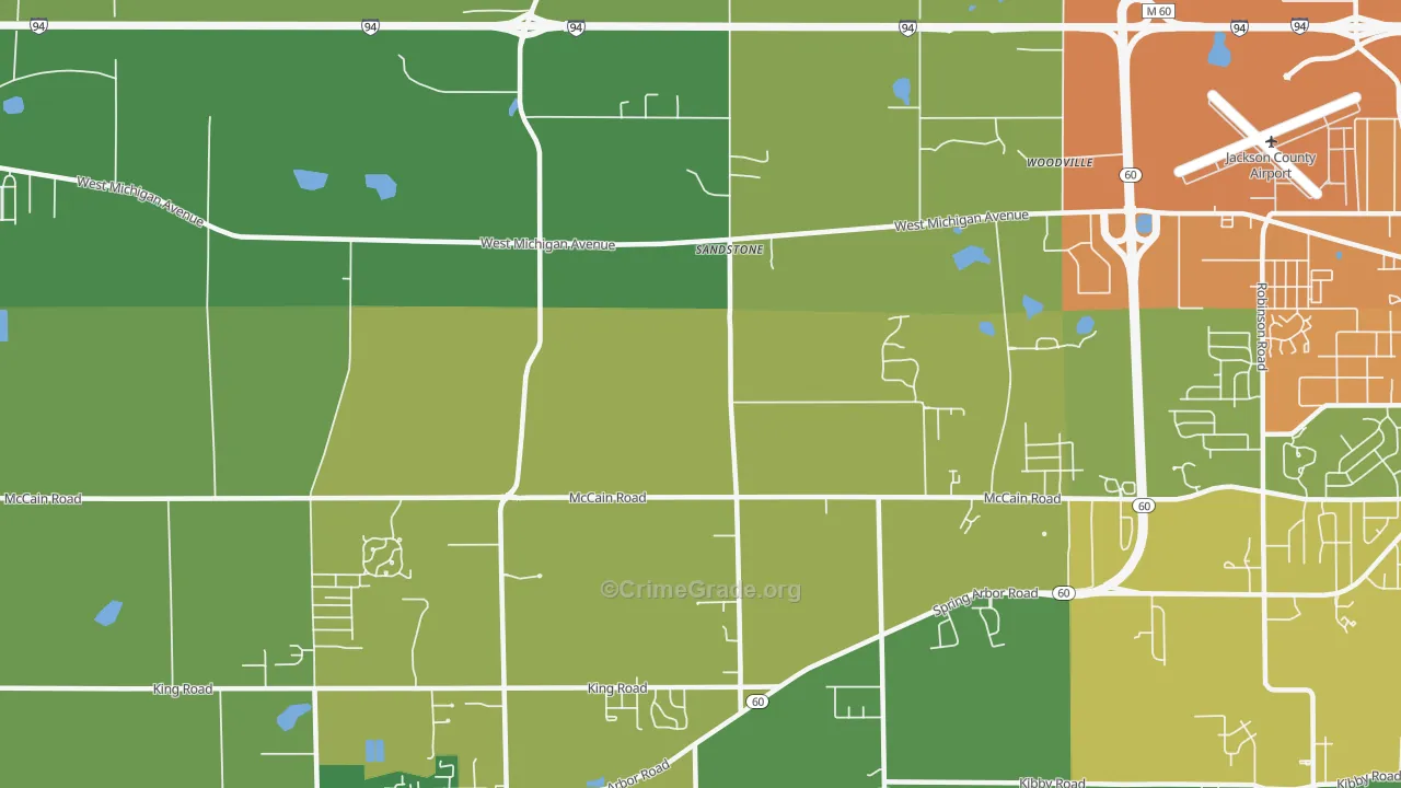 Sandstone, MI Map of Assault Rates