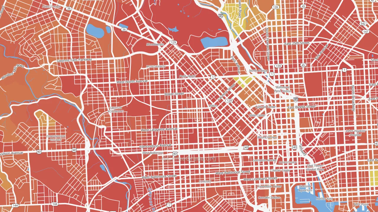 Sandtown-Winchester, Baltimore, MD Map of Assault Rates