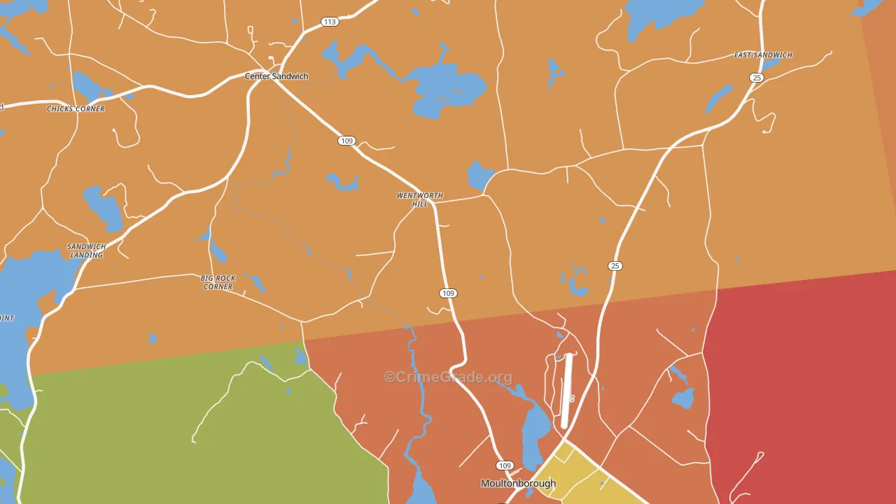 Sandwich, NH Map of Assault Rates