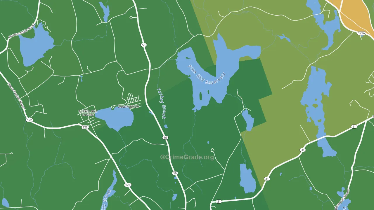 Sandy Beach, MA Map of Assault Rates
