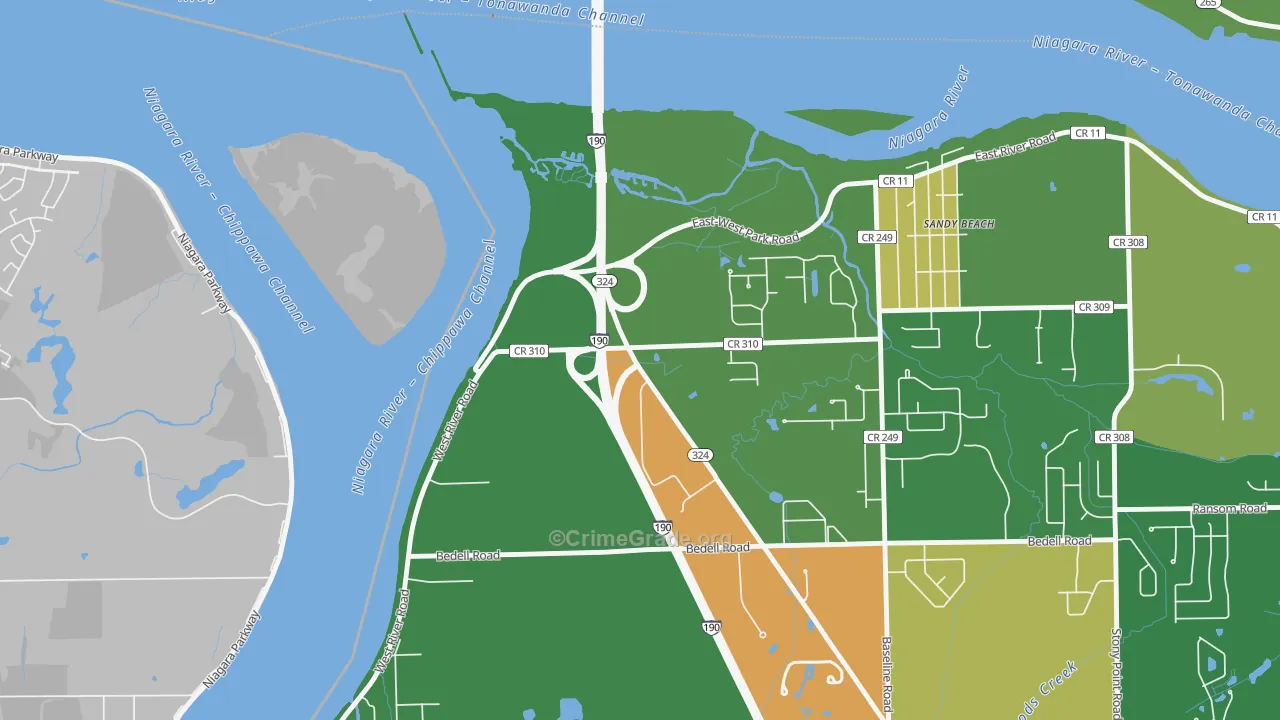 Sandy Beach, NY Map of Assault Rates