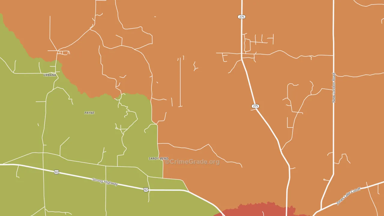 Sandy Bend, AR Map of Assault Rates