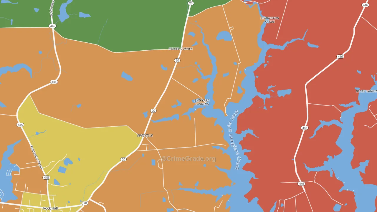 Sandy Bottom, MD Map of Assault Rates