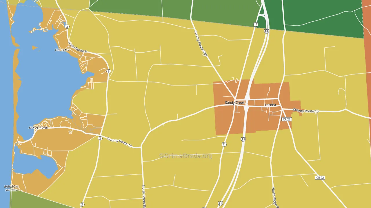 Sandy Creek, NY Map of Assault Rates