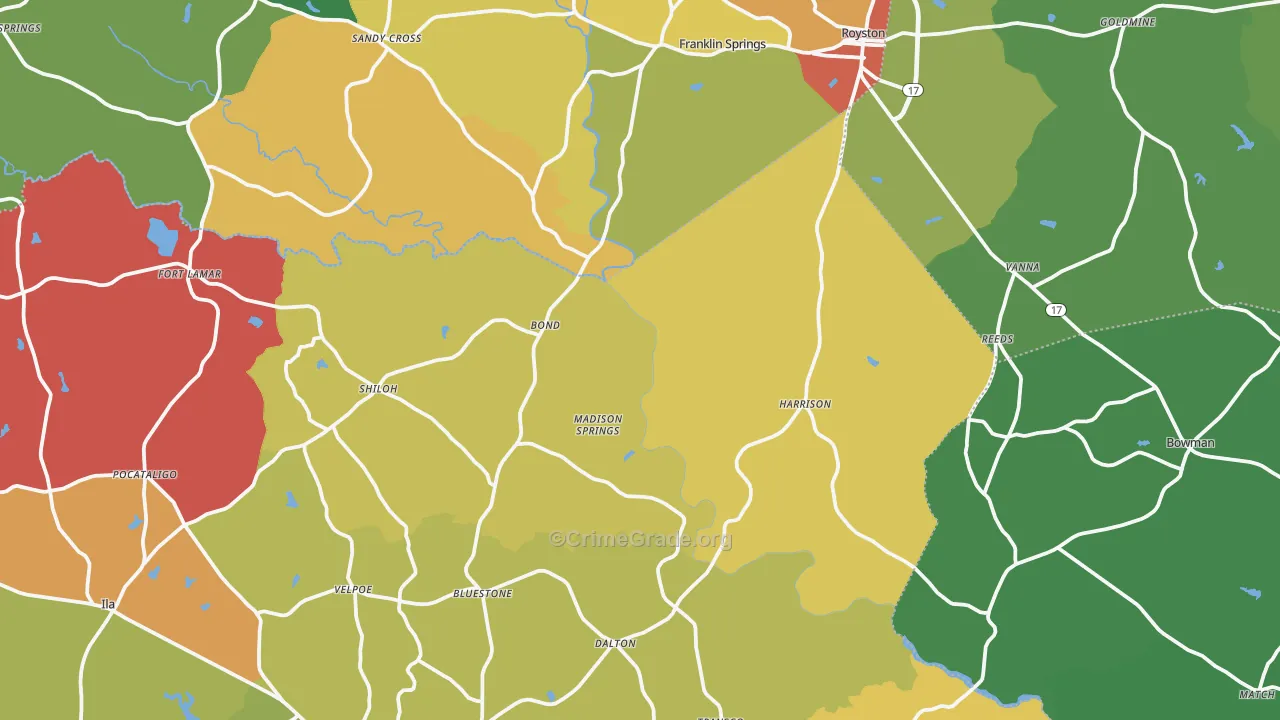 Sandy Cross, GA Map of Assault Rates