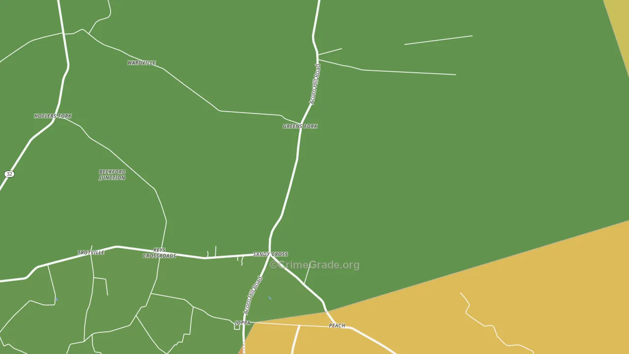 Sandy Cross, NC Map of Assault Rates