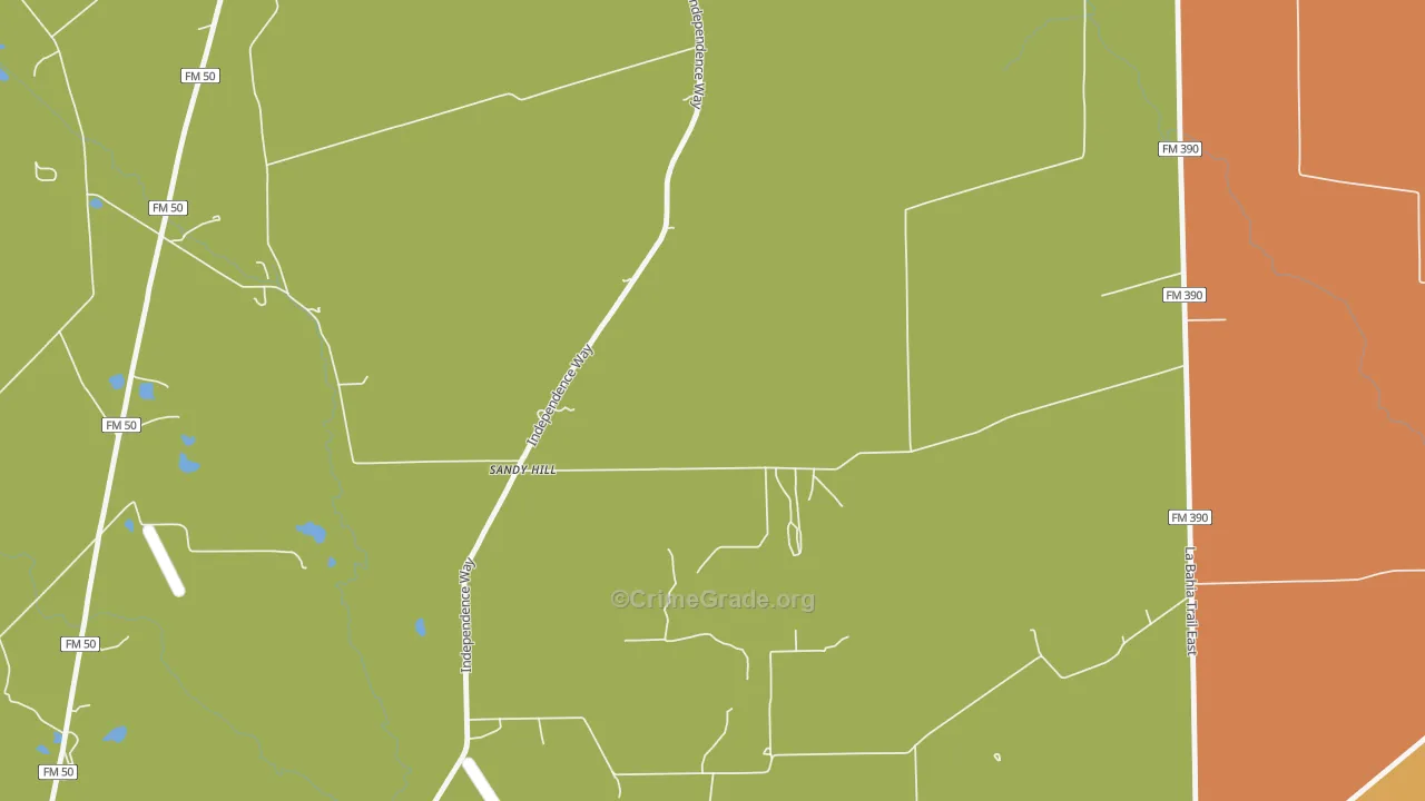 Sandy Hill, TX Map of Assault Rates