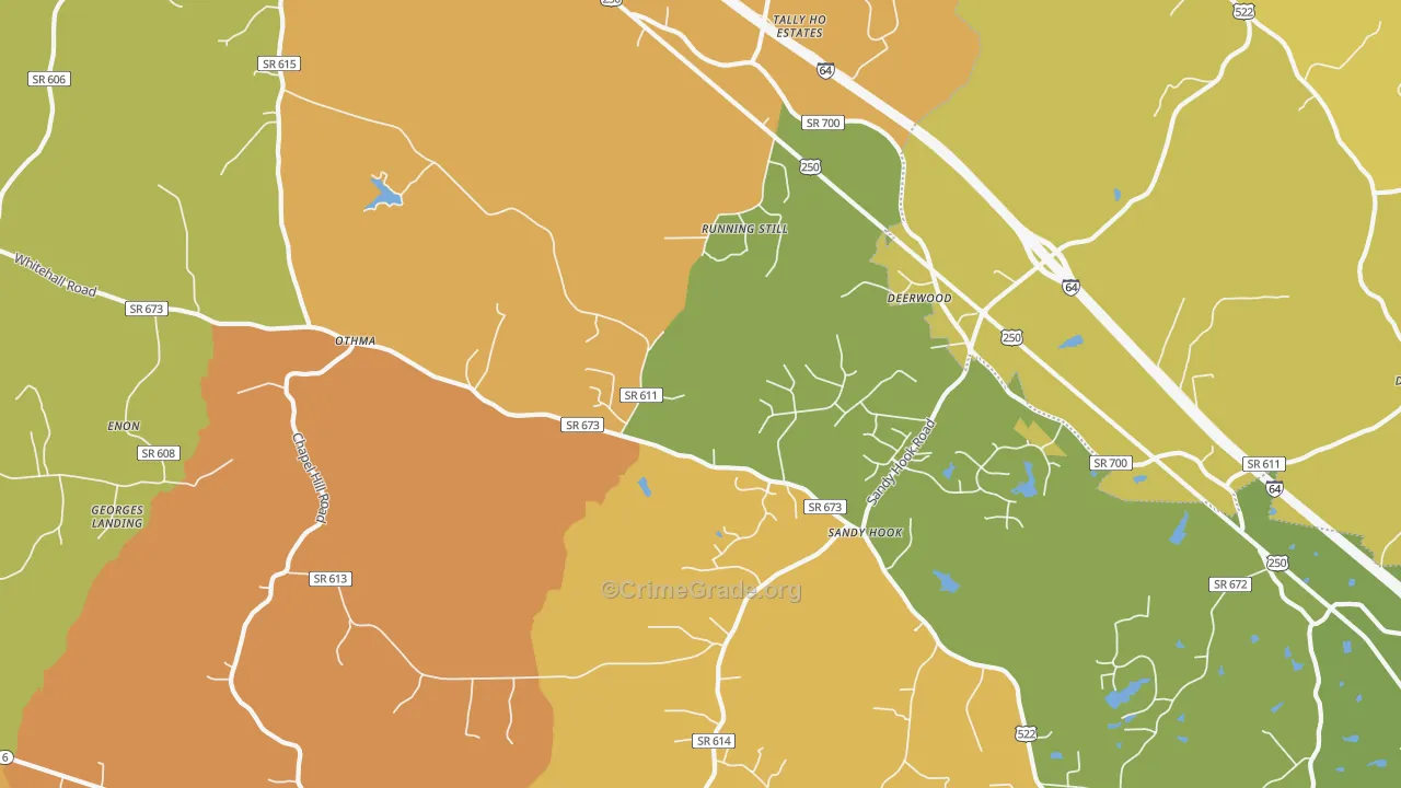 Sandy Hook, VA Map of Assault Rates