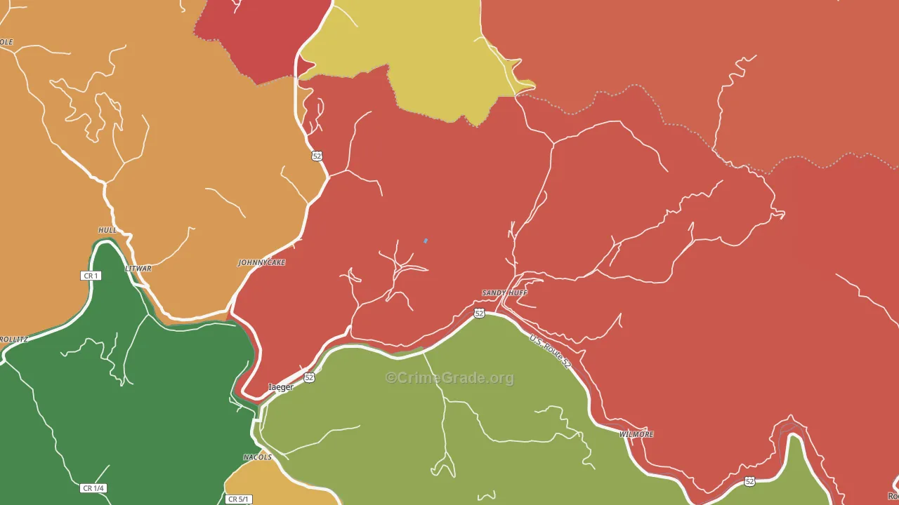 Sandy Huff, WV Map of Assault Rates