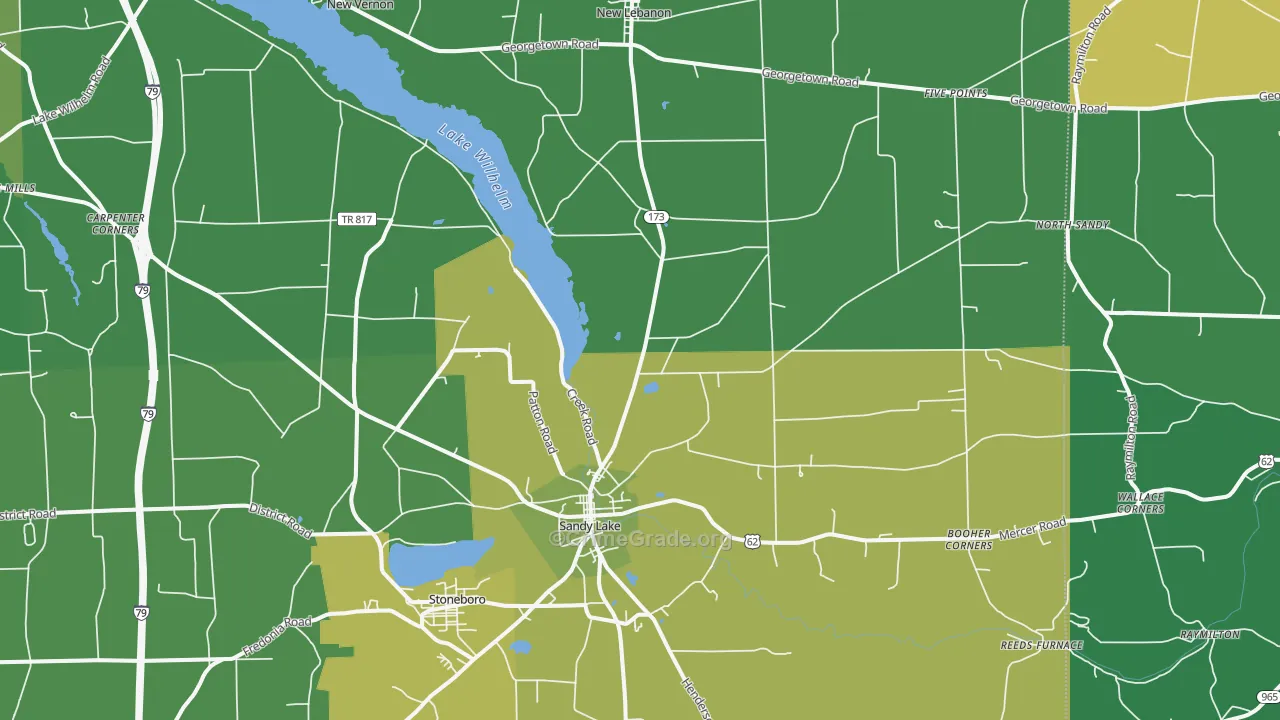 Sandy Lake, PA Map of Assault Rates